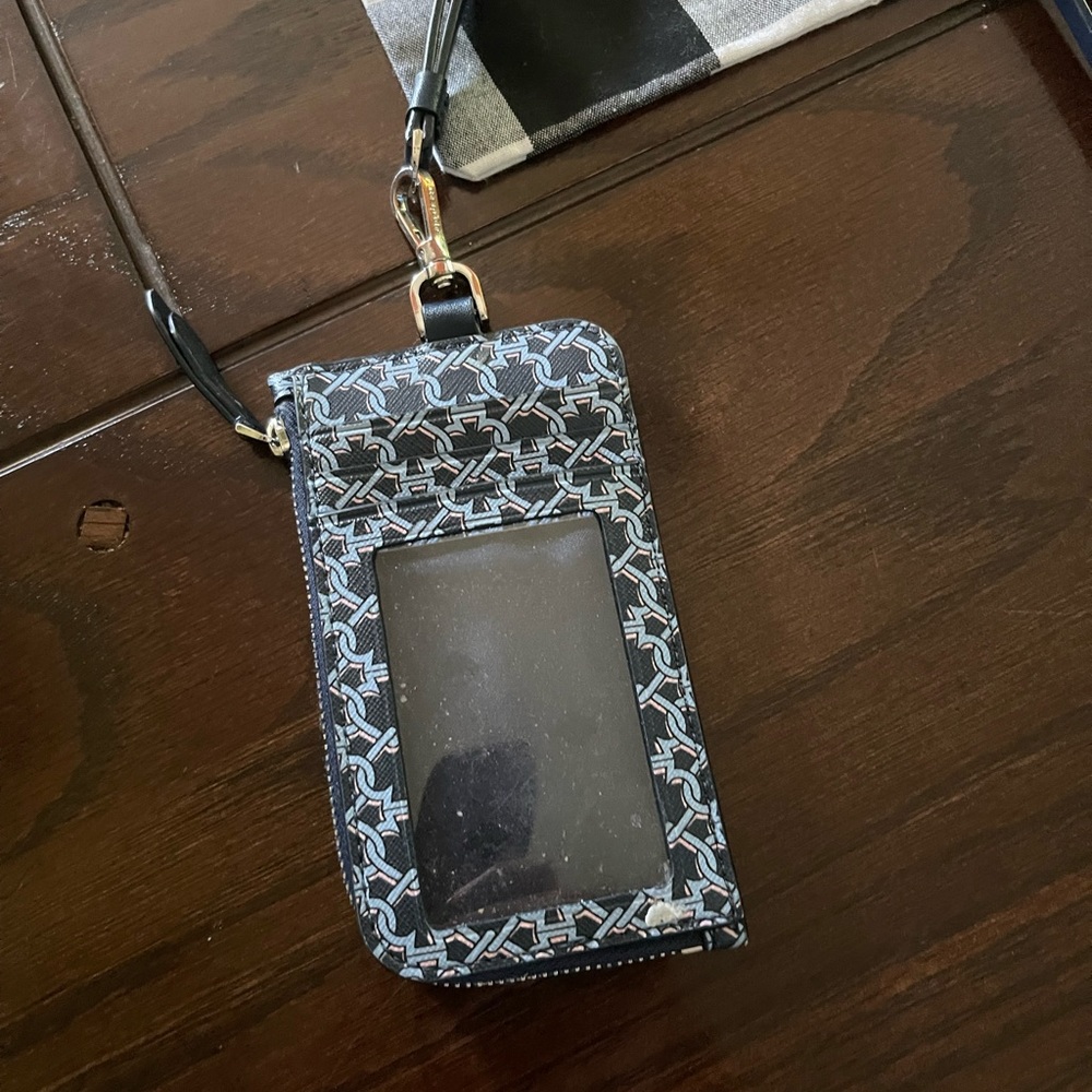 Kate Spade Blue Spade Links Lanyard/ID Holder